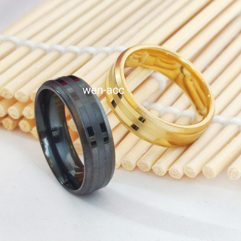 Jual Cincin Simple Garis Polos Titanium Pria Dan Wanita Baru Shopee