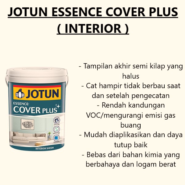 Jual Cat Tembok Interior Jotun Cover Plus Warna Putih Liter