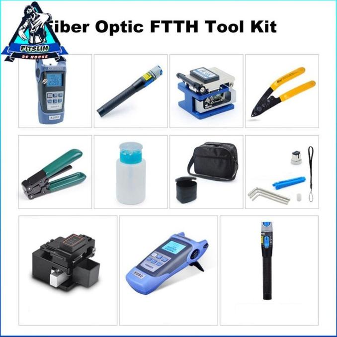 Jual Fiber Optic Ftth Tool Kit With Cleaver Optical Power Meter Red