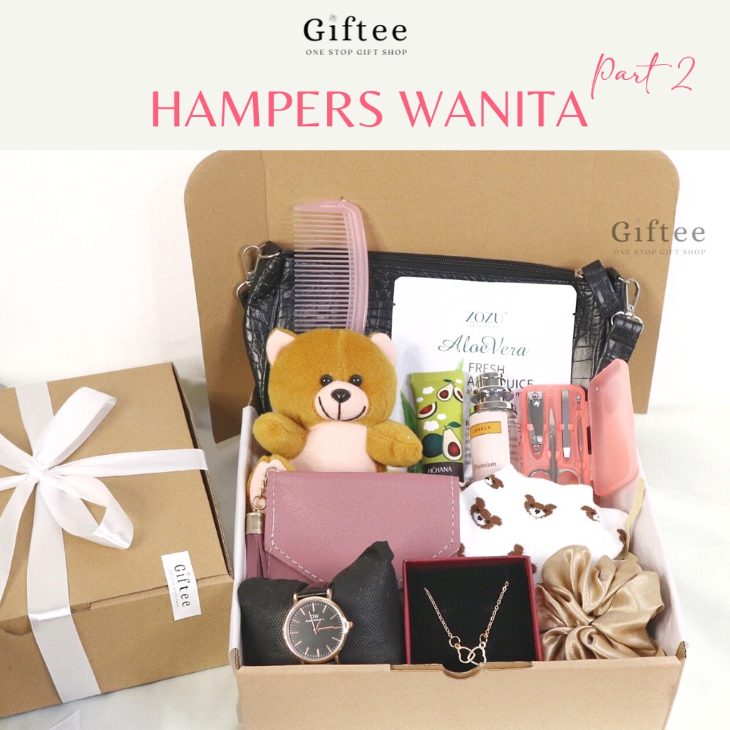 Jual Hampers Cewek Wanita Tas Sling Bag Jam Kalung Dompet Boneka Parfum