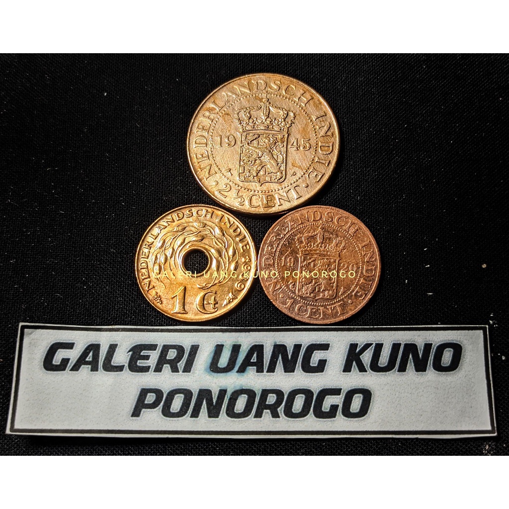 Jual Uang Kuno Benggol Set 3 Keping 1 Cent Bolong 1 Cent 2 1 2 Cent