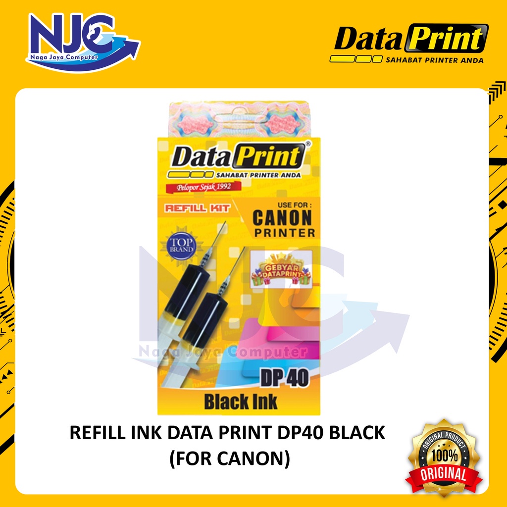 Jual TINTA REFILL DATAPRINT DP40 DP 40 BLACK FOR CANON HP Shopee