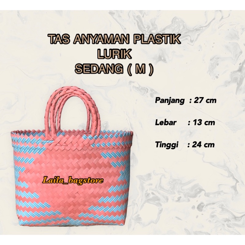 Jual Ready Stock Tas Anyaman Plastik LURIK SEDANG M MURAH Untuk