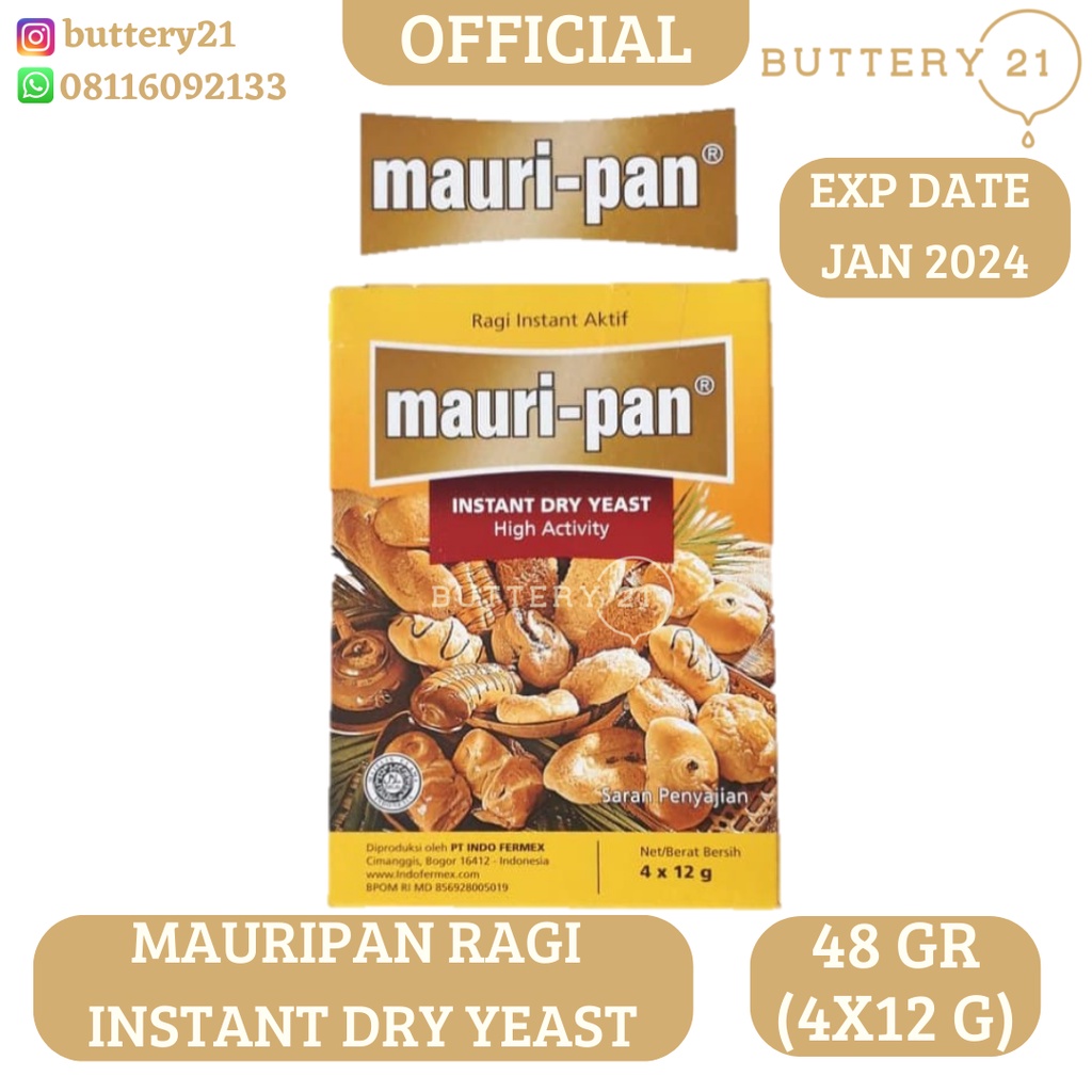 Jual Mauripan Ragi Kering Instan Sachets X Gr Mauri Pan Instant