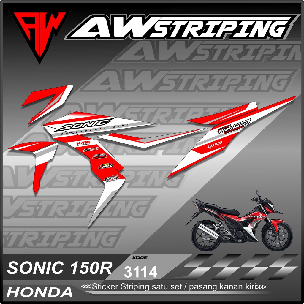 Jual Sticker Striping Lis Variasi SONIC 150R Semi Full Desain Racing