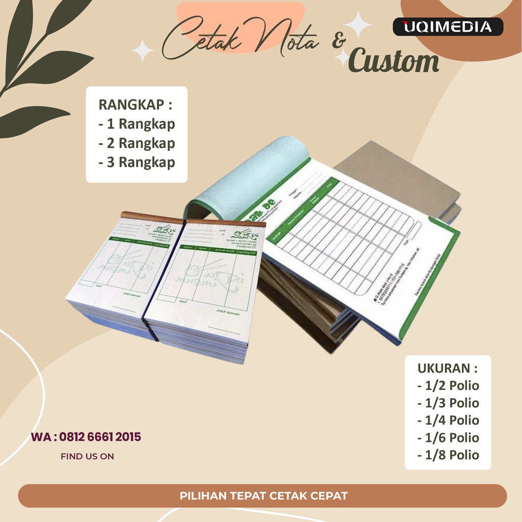 Jual Nota Bon Faktur Surat Jalan Kwitansi CUSTOM 1ply 2ply 3 Rangkap