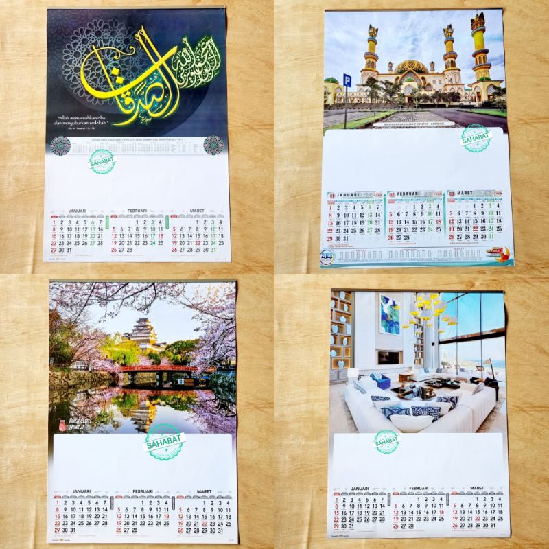 Jual KALENDER DINDING 4 LEMBAR KALENDER DINDING TRIWULAN TAHUN 2023