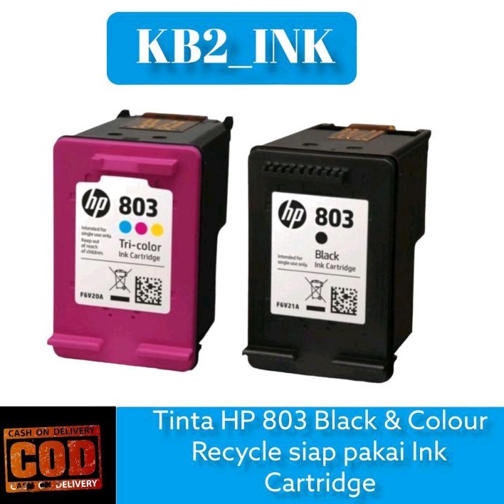 Jual TINTA HP 803 BLACK COLOUR RECYCLE SIAP PAKAI 1 SET Shopee