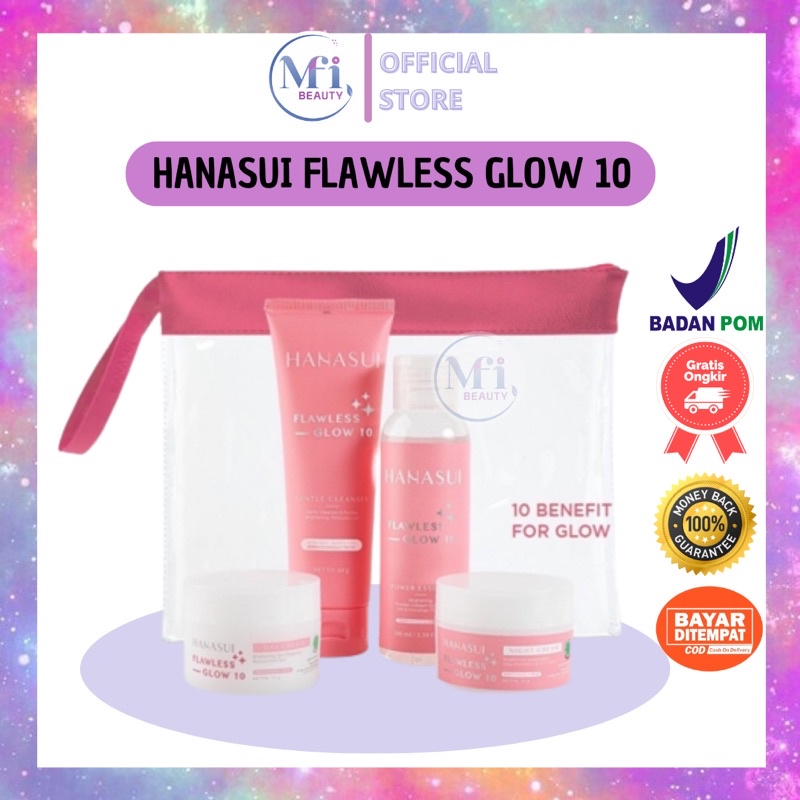 Jual MFI HANASUI SKINCARE FLAWLESS GLOW 10 CLEANSER ESSENCE CREAM