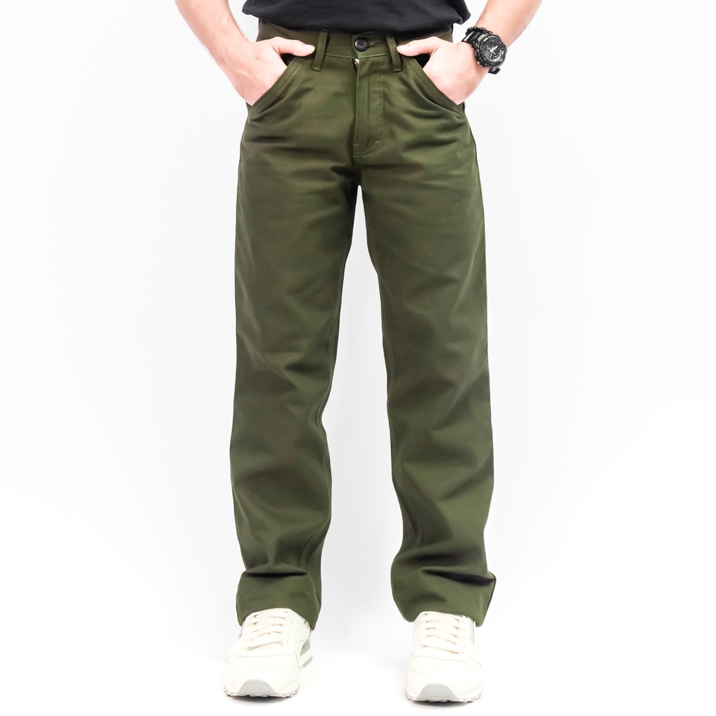 Jual Gizmo Celana Chino Reguler Forthright Green Army Loose Pants