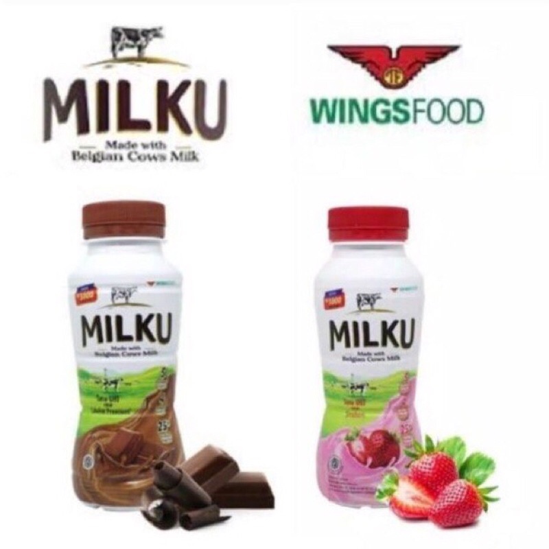 Jual Milku Susu Uht Susu Siap Minum Coklat Premium Strawberry Ml