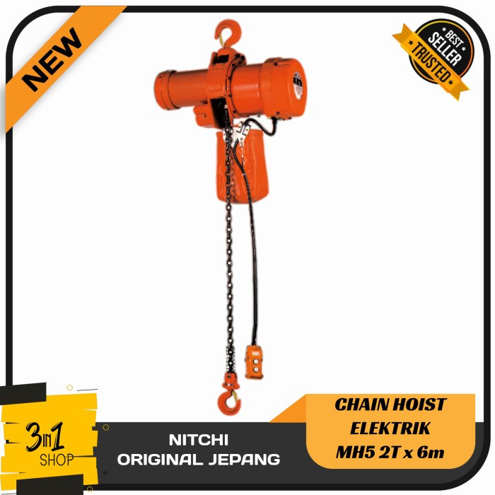 Jual Chain Block Nitchi Elektrik Chain Hoist Mh Ton X Meter