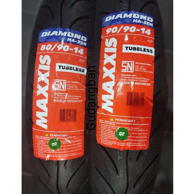 Jual PAKET 2 BAN MAXXIS 80 90 14 90 90 14 Tubeless DIAMOND MA