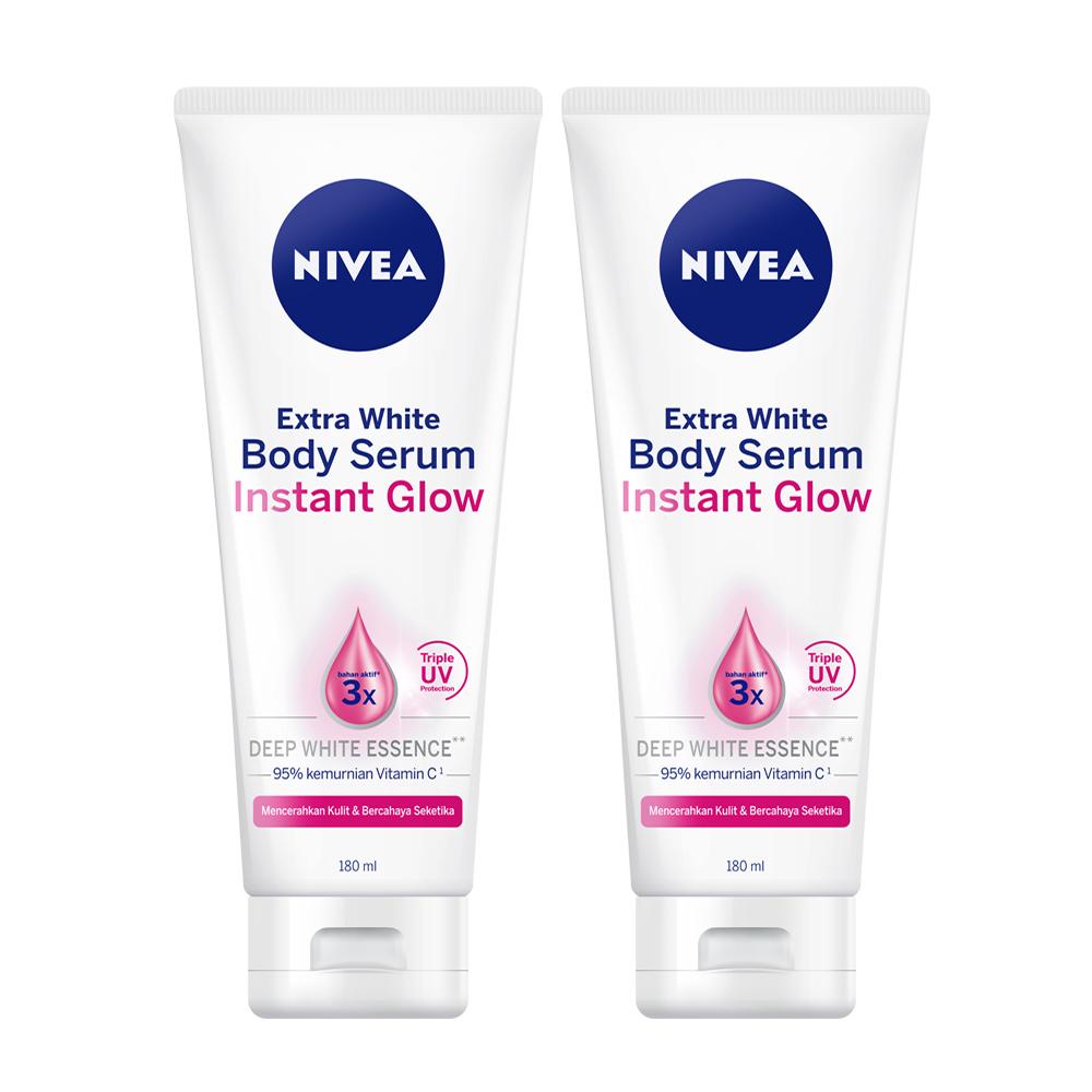 Jual Nivea Body Care Extra White Instant Glow SPF25 Serum 2 X 180 ML