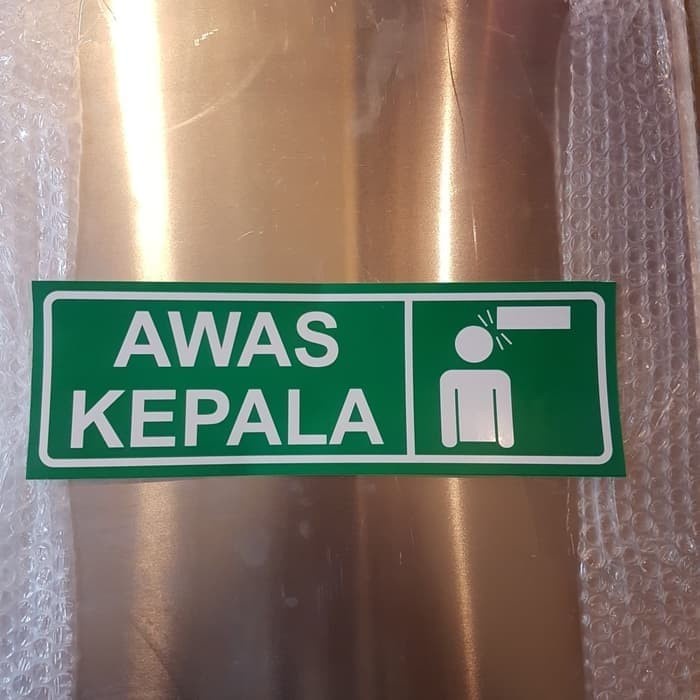 Jual Promo Bulan Ini Sign Awas Kepala 30X10Cm Sticker Rambu K3 Label