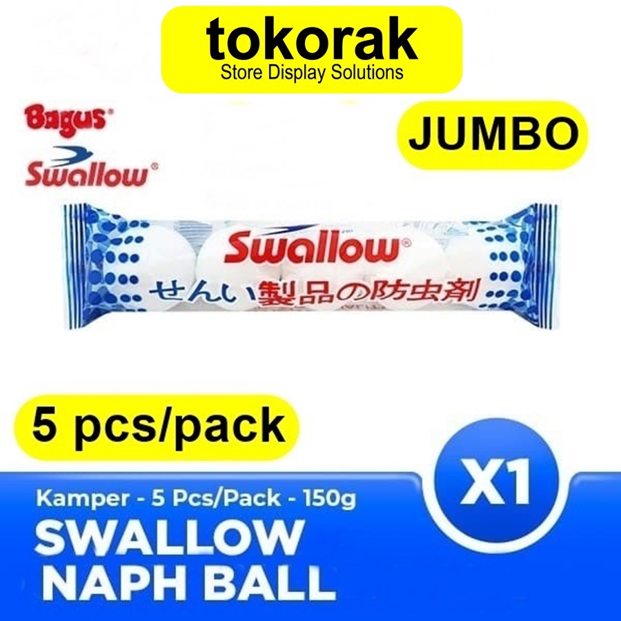 Jual SWALLOW JUMBO NAPHTHALENE BALL ISI 5 PCS BOLA KAMPER BARUS TOILET