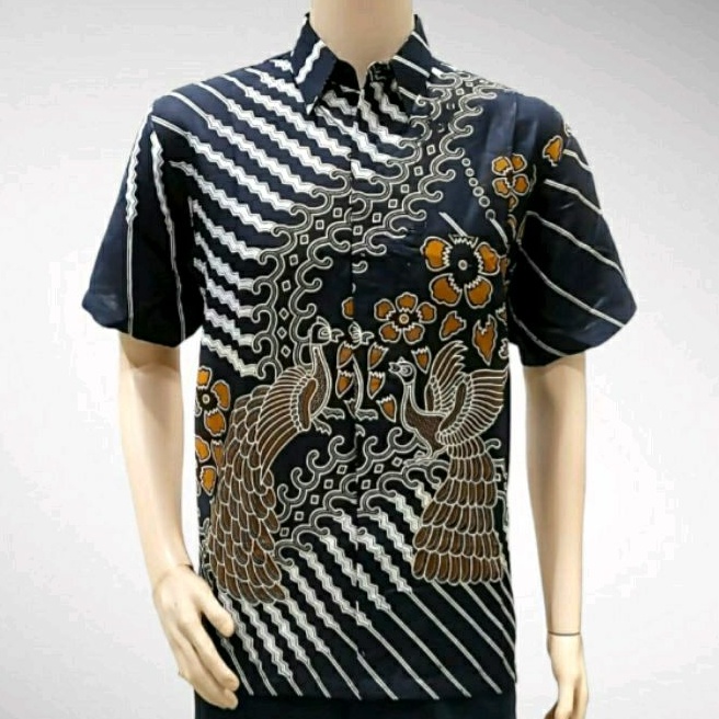 Jual Kemeja Batik Pria Jumbo 4L 5L Lengan Pendek Atasan Baju Hem Pria