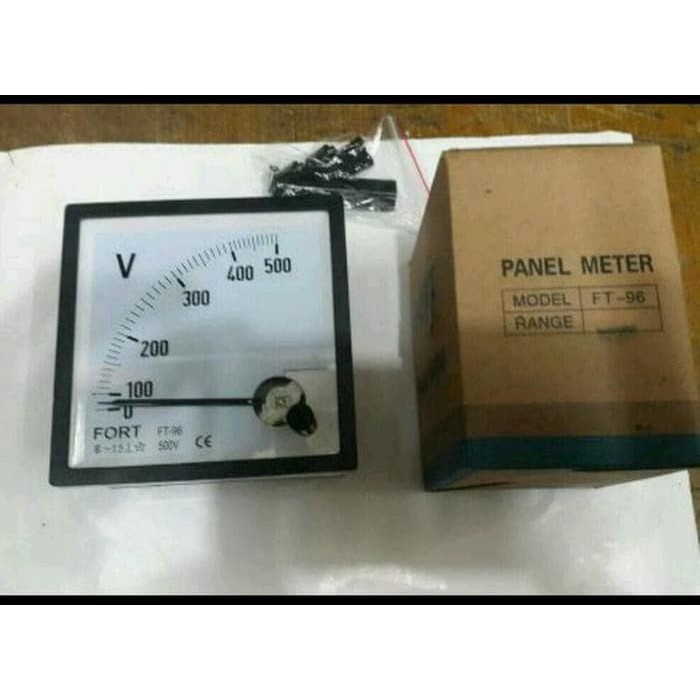 Jual Fort FT 96 V 500 Voltmeter Analog Jarum 500 V Ukuran 96x96