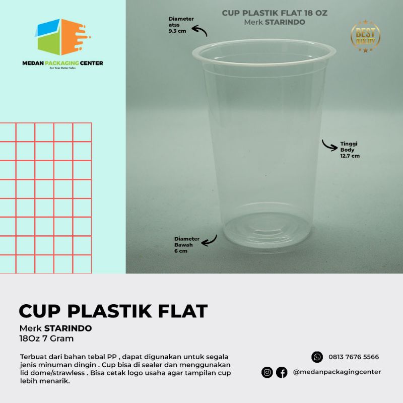 Jual Cup Plastik Datar Oz Gr Starindo Cup Plastik Flat Shopee