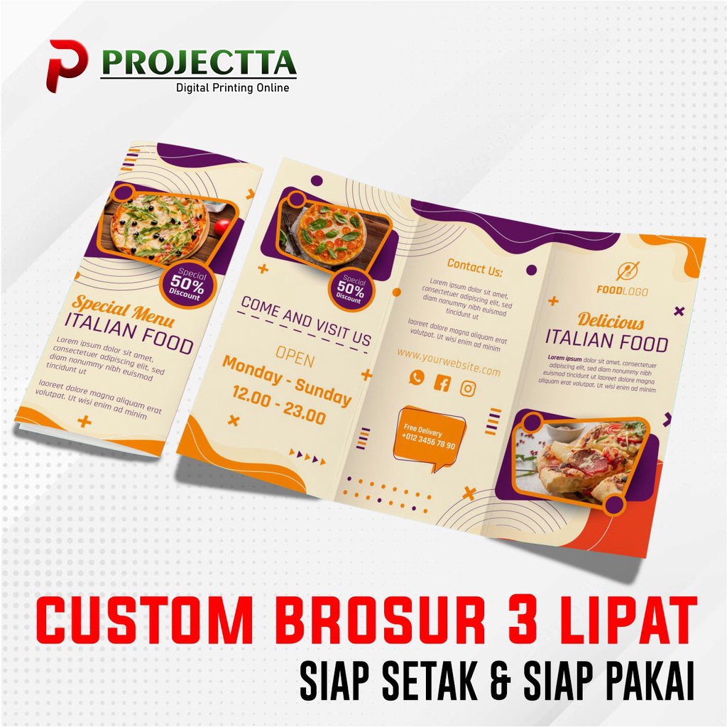 Jual Cetak Print Brosur Custom Lipat Sisi Shopee Indonesia