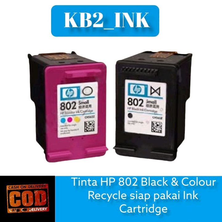 Jual TINTA HP 802 BLACK COLOUR RECYCLE SIAP PAKAI Shopee Indonesia