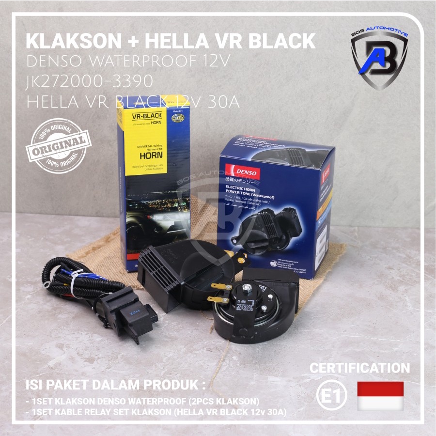 Jual Denso Klakson Mobil Motor Keong Waterproof Dengan Kabel Relay Set