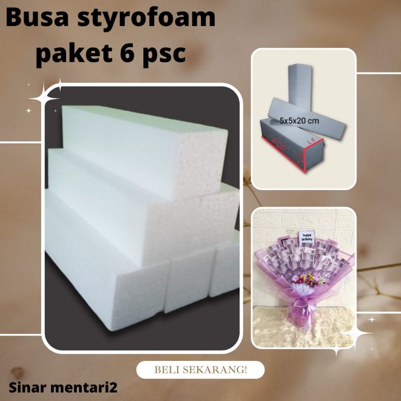 Jual Busa Strofoam Balok Paket Pcs Ukuran X X Cm Busa Gabus Busa