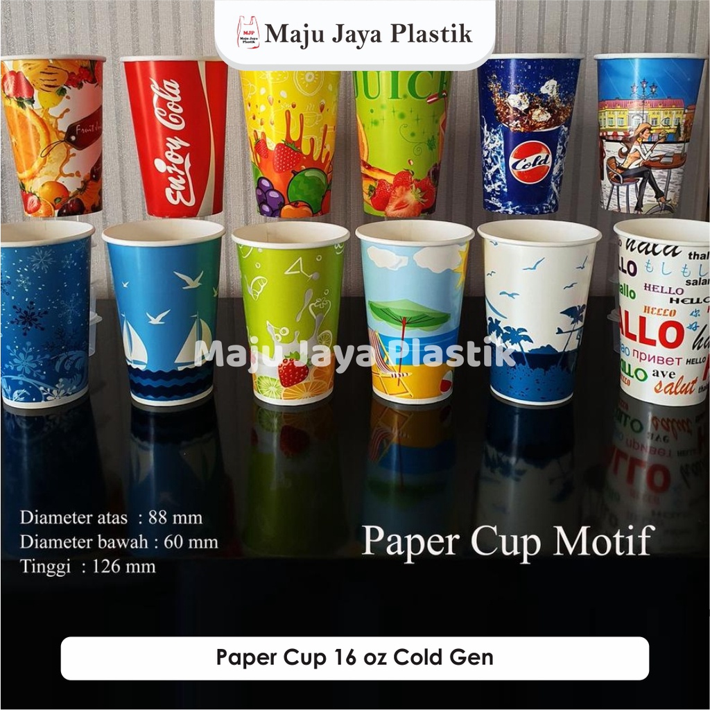 Jual Paper Cup 9 Oz Warna Warni 50 Pcs TEBAL Paper Cup 9oz HOT Warna