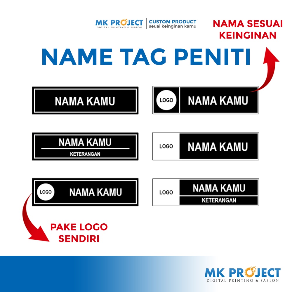 Jual Mk Project Name Tag Akrilik Name Tag Peniti Dada Papan Nama