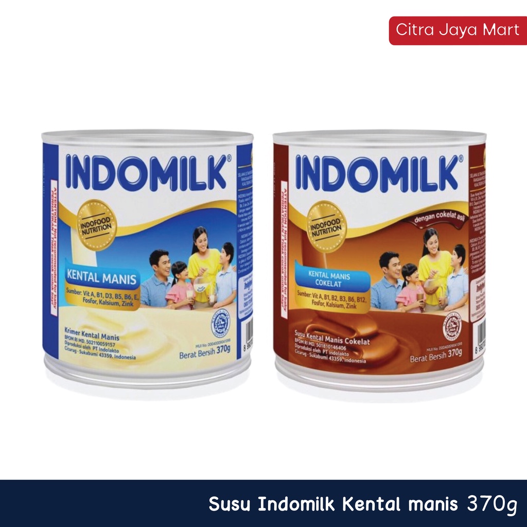 Jual Indomilk Susu Kental Manis Kaleng 370g Putih Cokelat Shopee