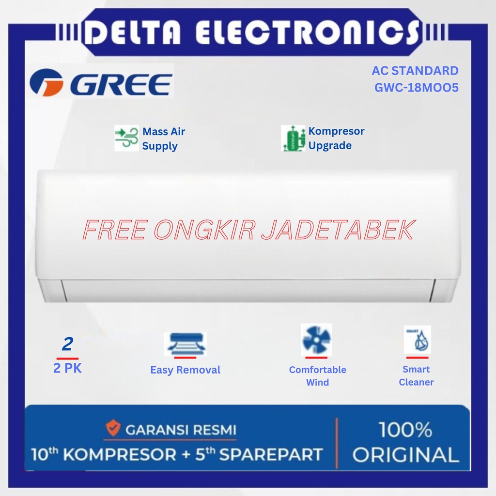 Jual GREE AC Split 2 PK Standard Series GWC 18MOO5A AC Split New