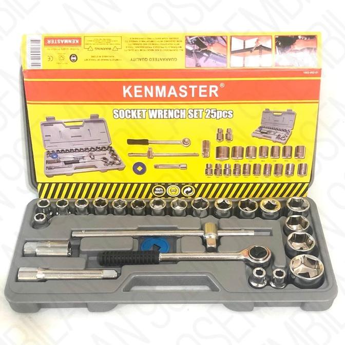 Jual Kenmaster Kunci Sok 25 Pcs Socket Wrench Set 25Pcs Shock Sock