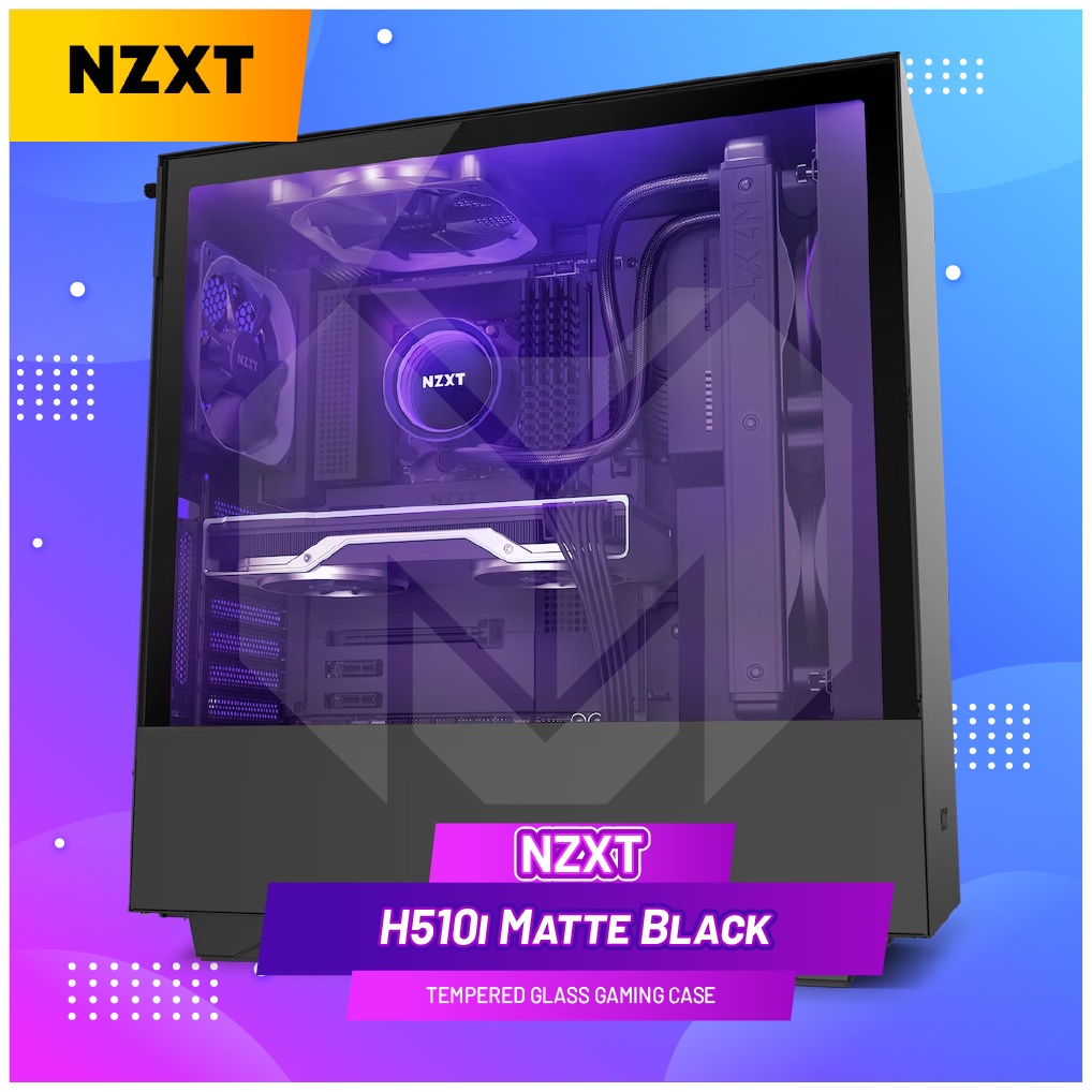 Jual Nzxt H I Matte Black Tempered Glass Mid Tower Gaming Case Black