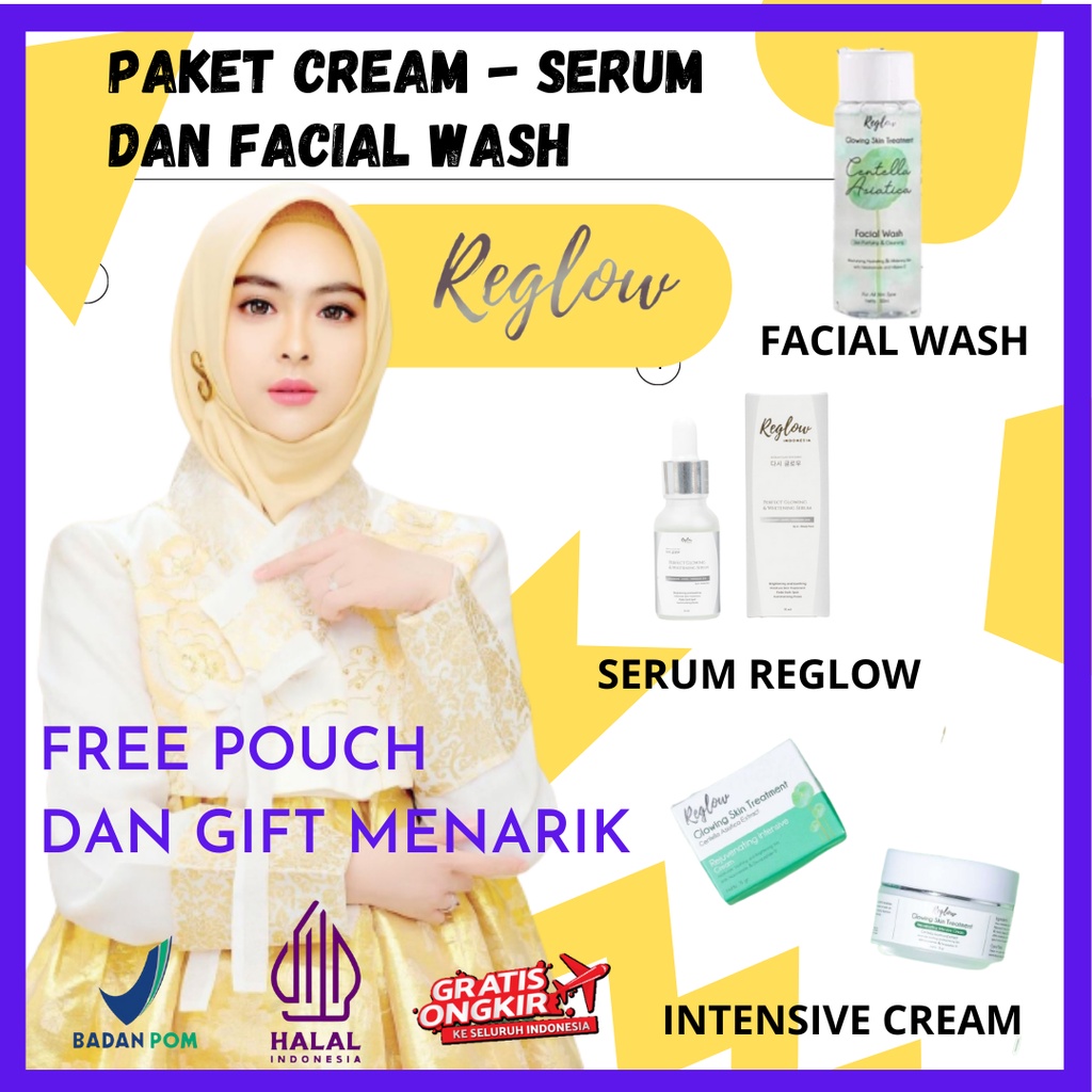 Jual Reglow Paket Kulit Sensitif Serum Intensive Cream Dan Facial