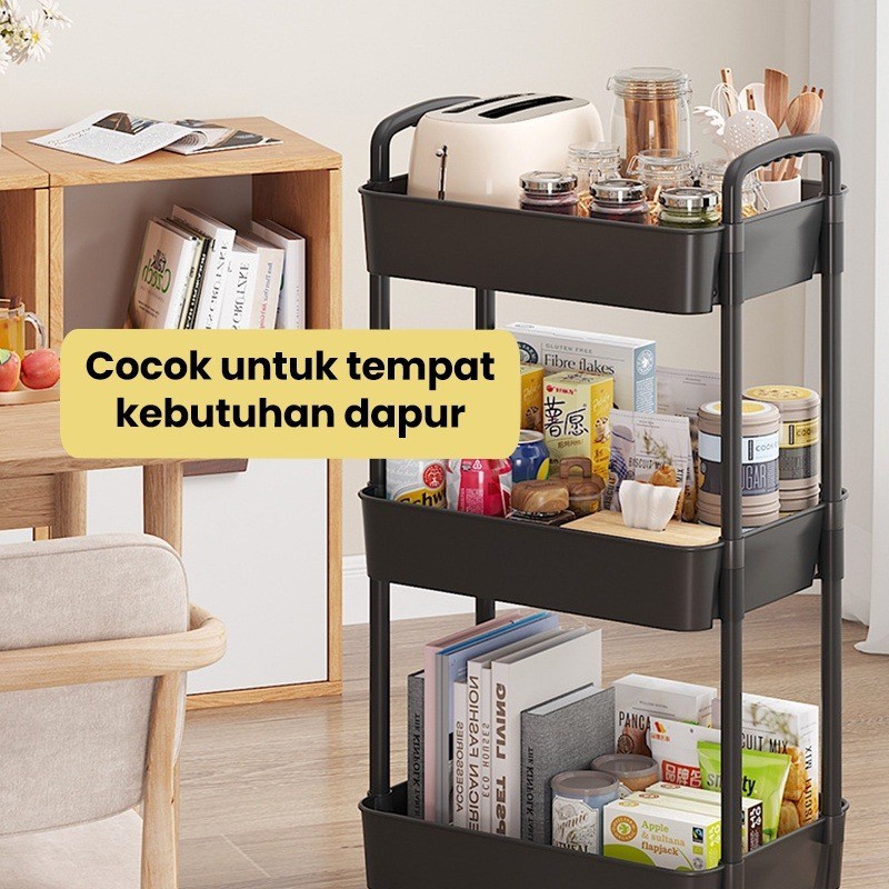 Jual Rak Troli Hana Susun Serbaguna Rak Dapur Plastik Rak Salon Rak