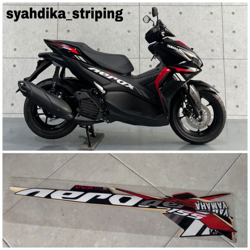 Jual STIKER STRIPING LIS BODY YAMAHA NEW AEROX 155 2021 2022 HITAM