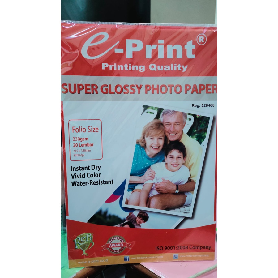 Jual E Print Kertas Foto Super Glossy Photo Paper Gsm Folio Shopee