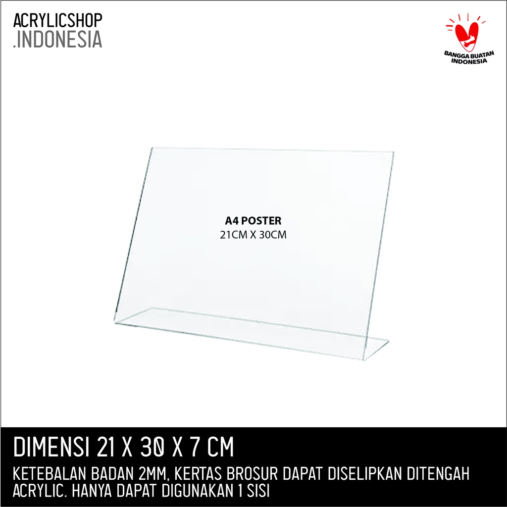 Jual Akrilik Tempat Brosur A Acrylic Tent Holder Lanscape A Typel