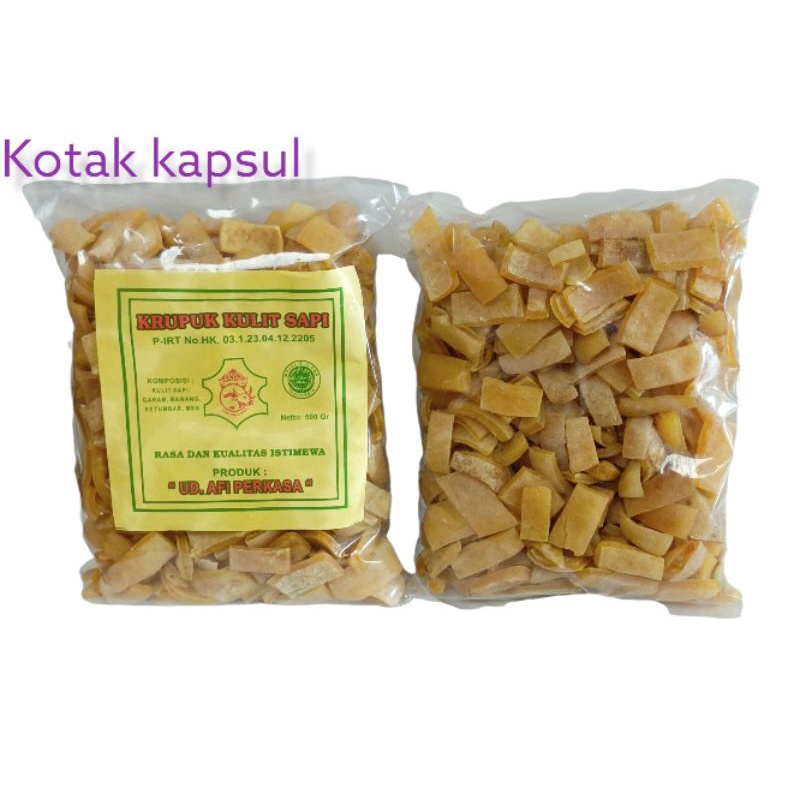 Jual Krecek Rambak Kotak Kapsul Krupuk Kulit Sapi 500gr Shopee