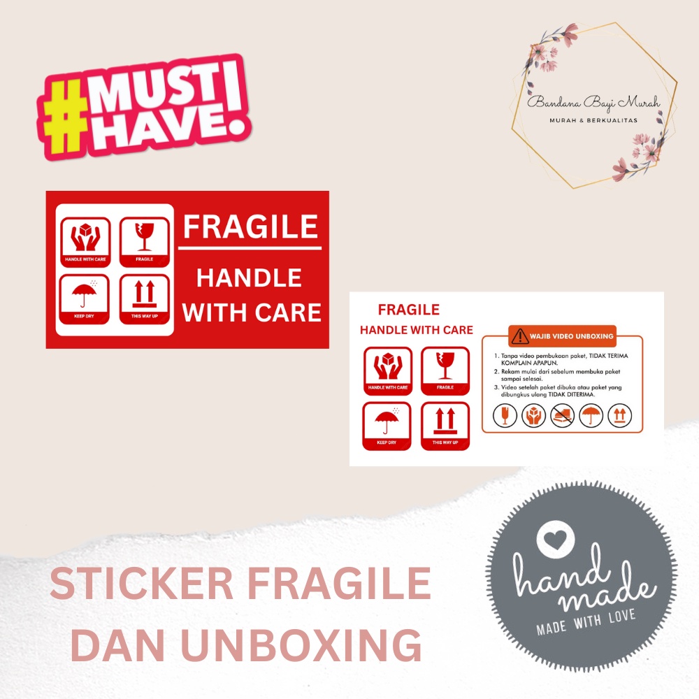 Jual Stiker Fragile Stiker Pecah Belah Stiker Label Pengiriman Sticker