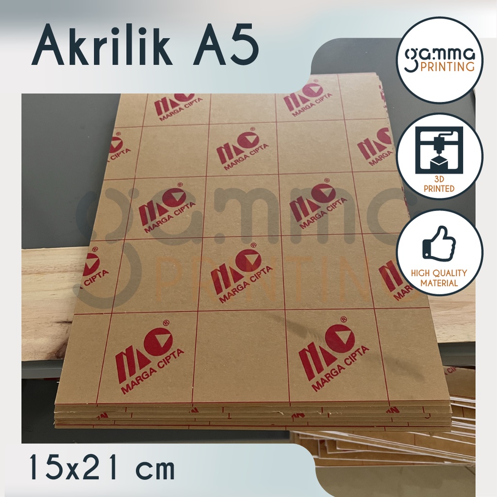 Jual Akrilik A5 15x21cm 2mm Marga Cipta Lembaran Potongan Laser