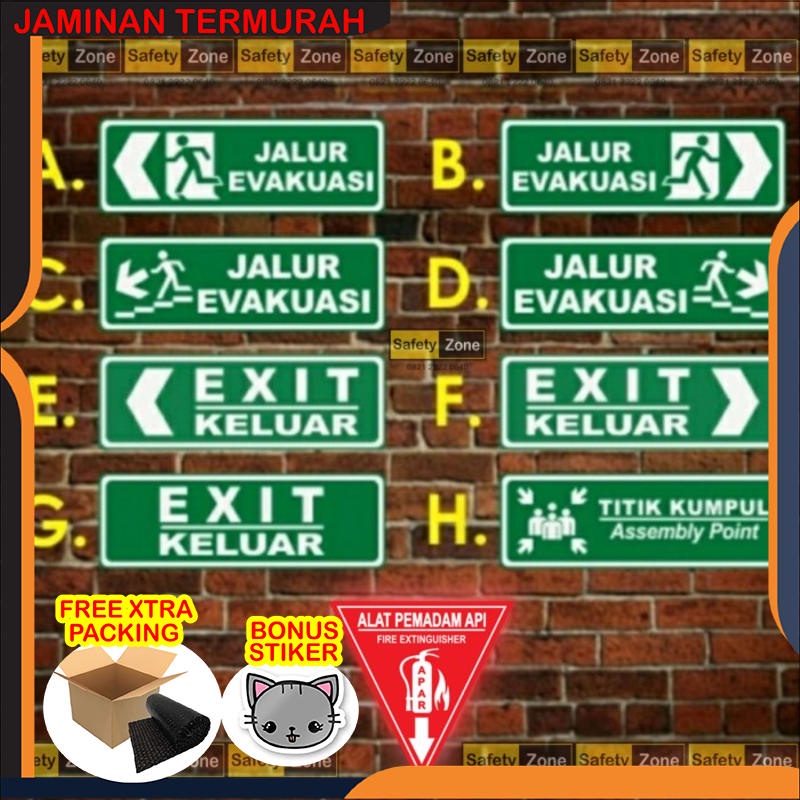 Jual Murah Sign Jalur Evakuasi Dan Rambu Exit Akrilik Ukuran 30x10cm