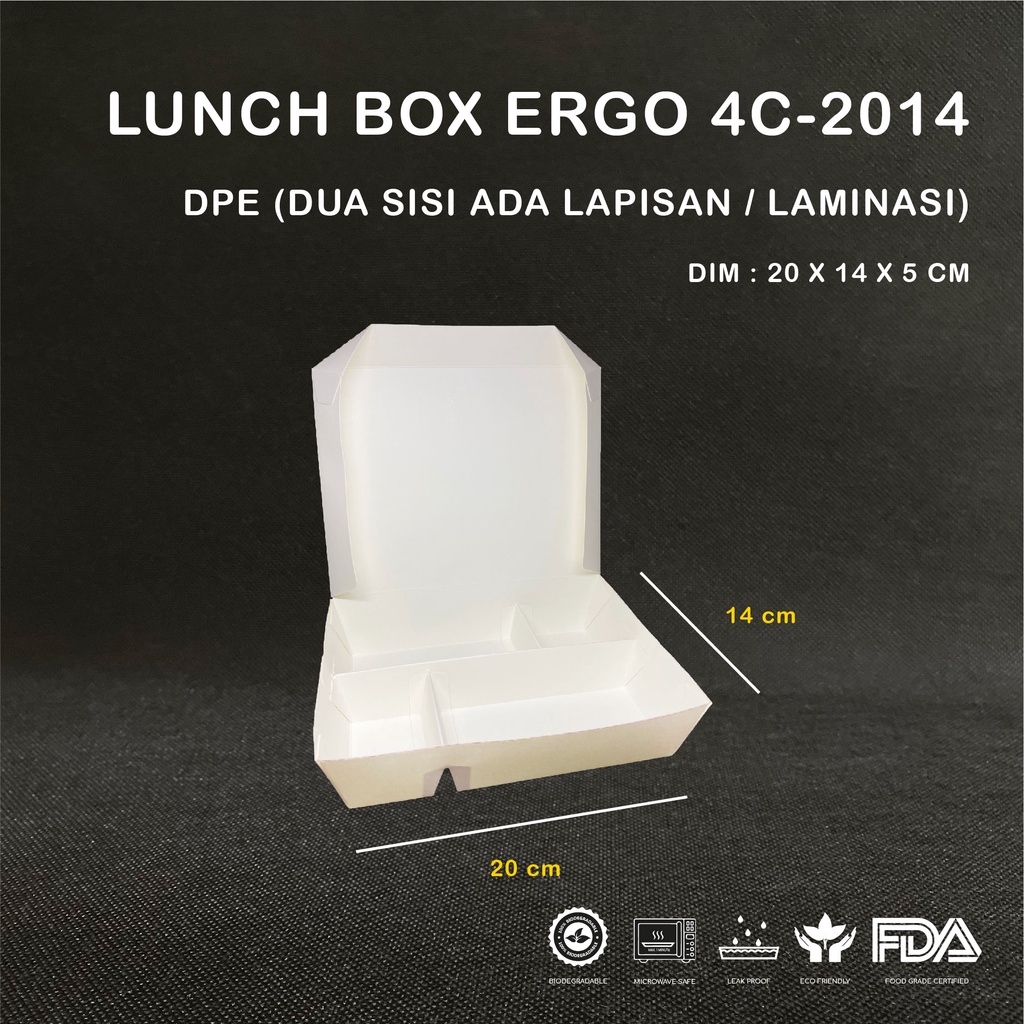 Jual Lunch Box Ergopak Sekat 4 Lunch Box Sekat 4 Paper Lunch Box