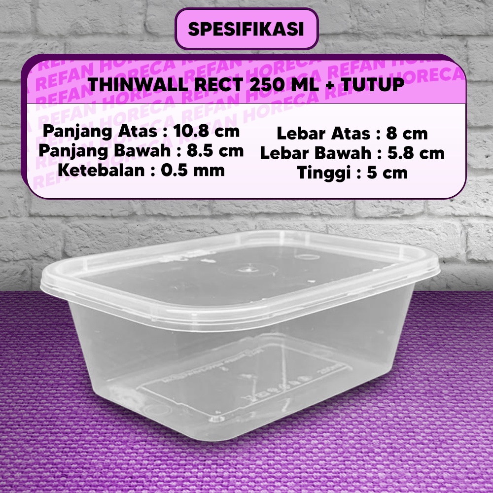 Jual Kotak Makan Plastik Thinwall Ml Food Container Persegi