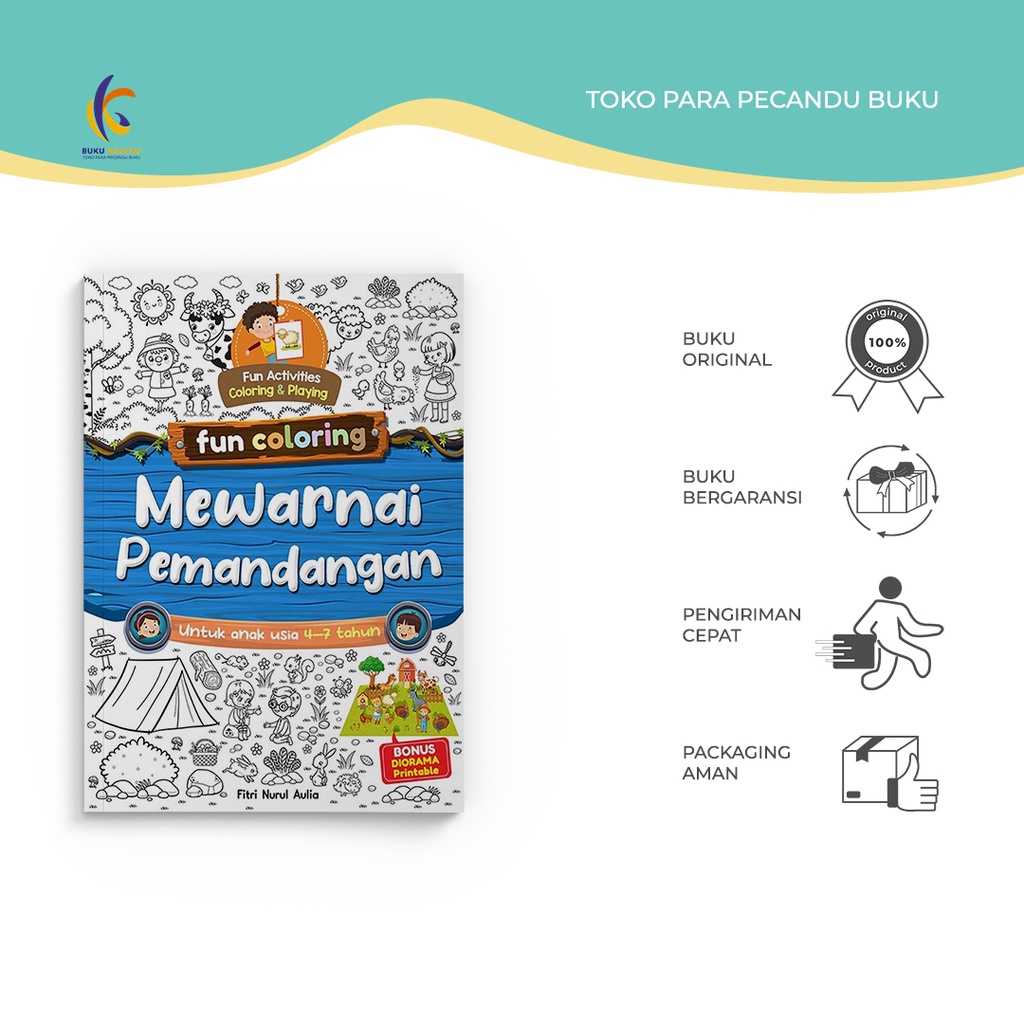 Jual Buku Mewarnai Fun Coloring Mewarnai Pemandangan Fitri Nurul