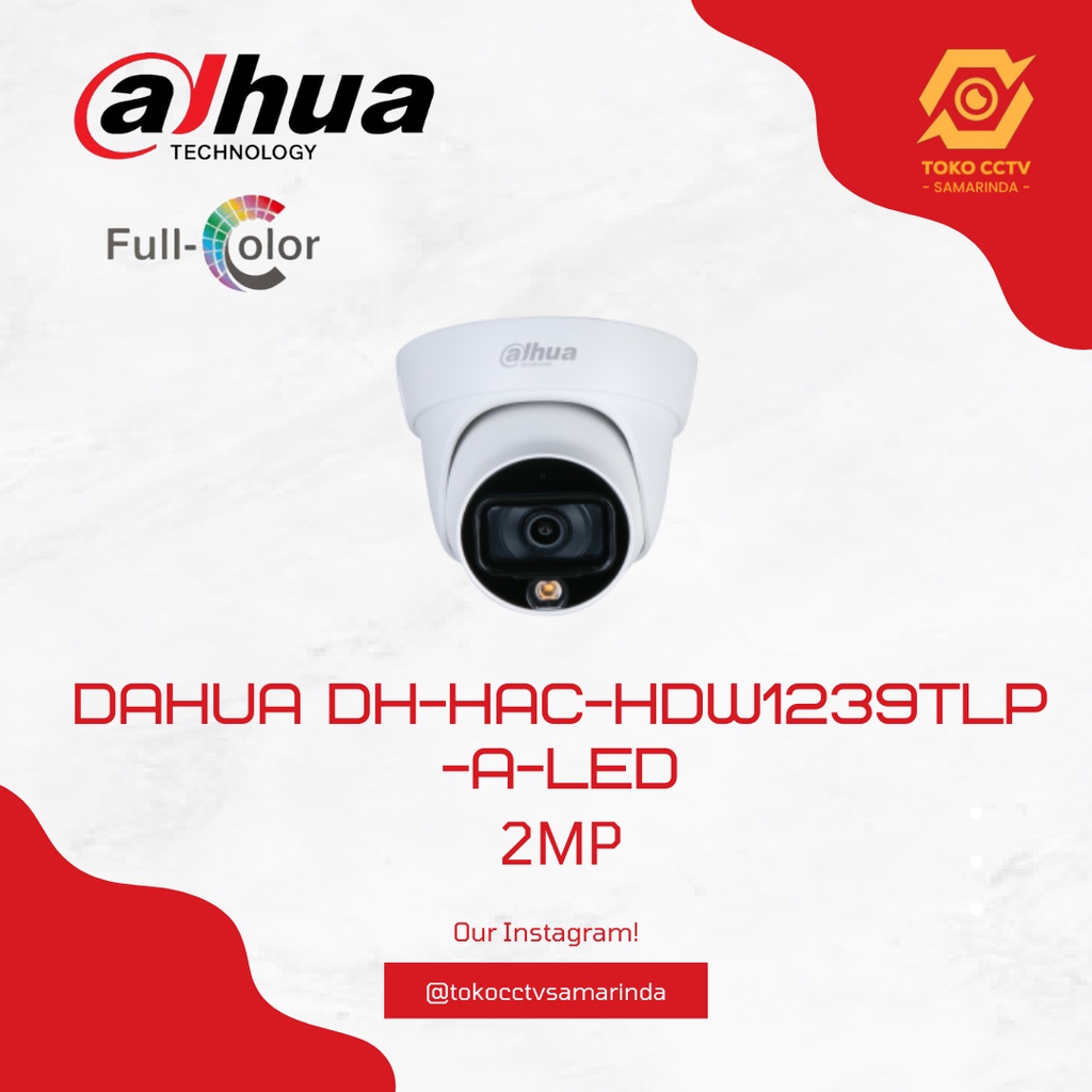 Jual CCTV ANALOG FULLCOLOR AUDIO INDOOR 2MP DH HAC HDW1239TLP A LED