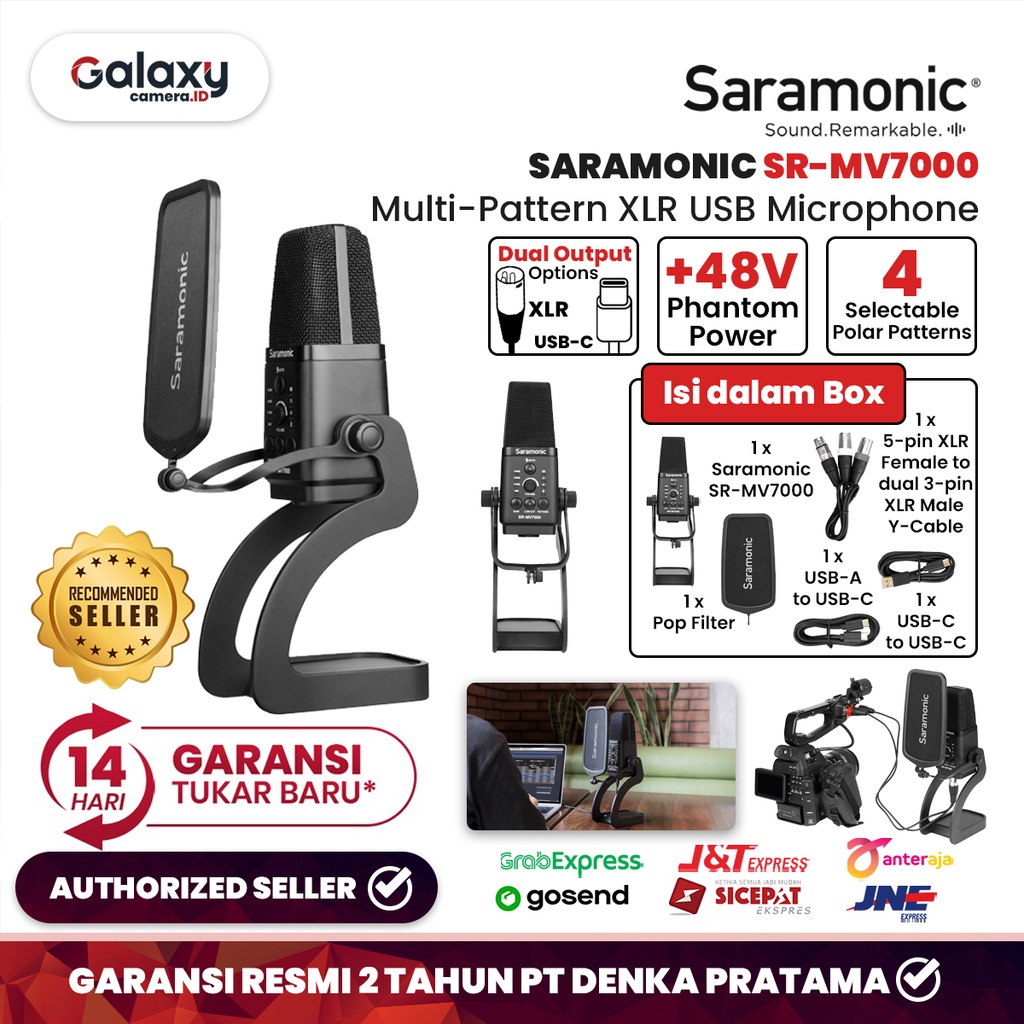 Jual Saramonic SR MV7000 SR MV7000 Multi Pattern XLR USB Microphone