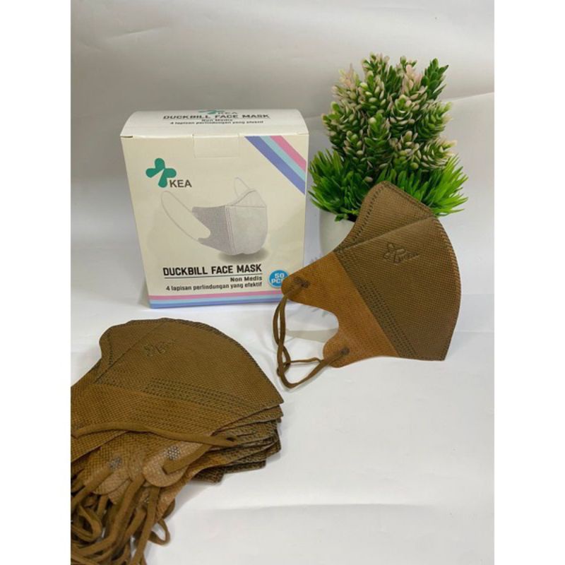 Jual Masker Duckbill Kea Ply Coklat Skin Nude Premium Isi Pcs