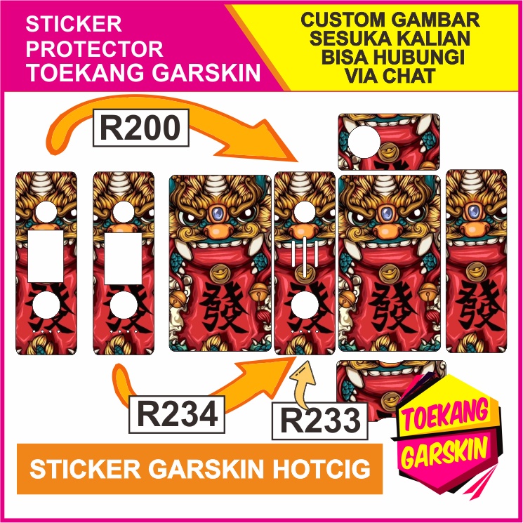 Jual STICKER GARSKIN HOTCIG R200 R233 DAN R234 SPECIAL EDITION BARONG