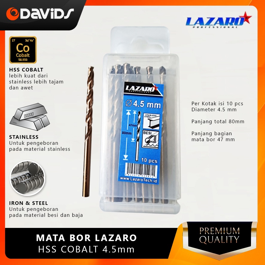 Jual Mata Bor Besi Baja Ringan Stainless Hss Cobalt Lazaro Shopee